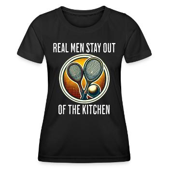 Funny Squash Saying - Women's Functional T-Shirt - black - Front - AI Model Female 172 light (172cm)