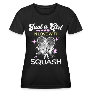 Squash Girls - Women's Functional T-Shirt - black - Front - AI Model Female 172 light (172cm)