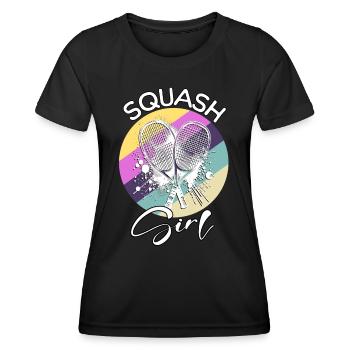 Squash Girl - Frauen Funktions-T-Shirt - Schwarz - Vorne - AI Model Female 172 light (172cm)