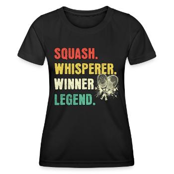 Squash Whisperer Squash Legend - Women's Functional T-Shirt - black - Front - AI Model Female 172 light (172cm)