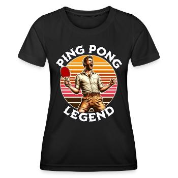 Ping Pong Legende - Frauen Funktions-T-Shirt - Schwarz - Vorne - AI Model Female 172 light (172cm)