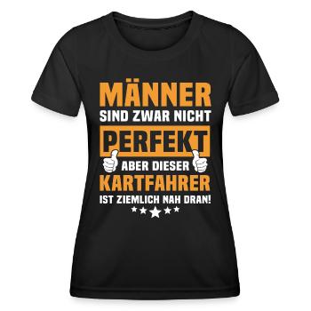 Lustige Kartfahrer Sprüche - Frauen Funktions-T-Shirt - Schwarz - Vorne - AI Model Female 172 light (172cm)