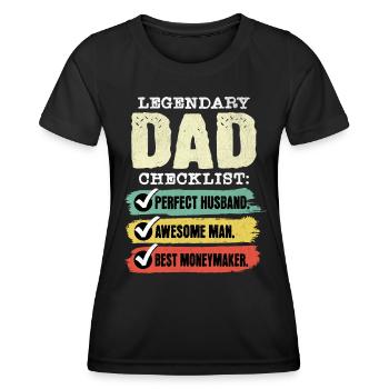 Dad Money Earner Father's Day - Women's Functional T-Shirt - black - Front - AI Model Female 172 light (172cm)