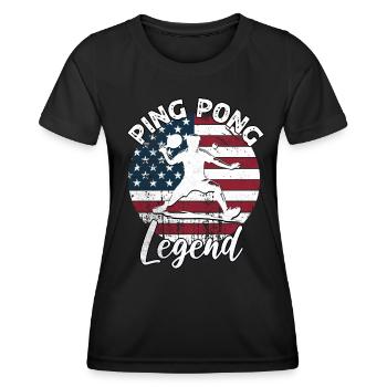 Ping Pong Tischtennis - Frauen Funktions-T-Shirt - Schwarz - Vorne - AI Model Female 172 light (172cm)