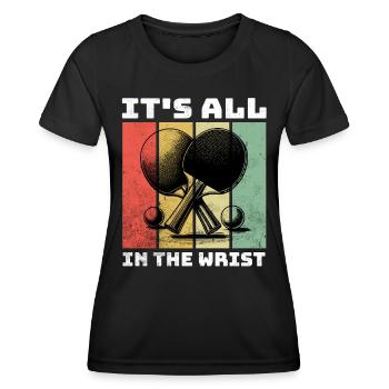 Ping Pong - Frauen Funktions-T-Shirt - Schwarz - Vorne - AI Model Female 172 light (172cm)