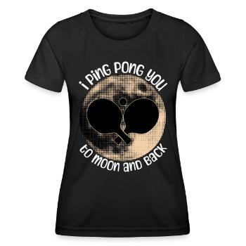 Ping Pong Tischtennis - Frauen Funktions-T-Shirt - Schwarz - Vorne - AI Model Female 172 light (172cm)