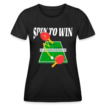 Ping Pong Tischtennis - Frauen Funktions-T-Shirt - Schwarz - Vorne - AI Model Female 172 light (172cm)