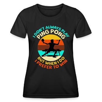 Ping Pong Tischtennis - Frauen Funktions-T-Shirt - Schwarz - Vorne - AI Model Female 172 light (172cm)