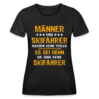 Skiers Skiing - Women's Functional T-Shirt - black - Front - AI Model Female 172 light (172cm)