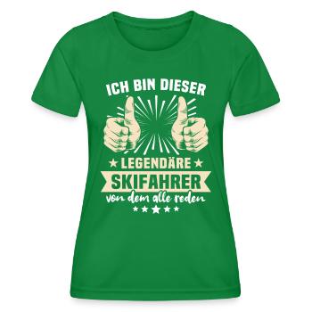 Dictons de skieurs - T-shirt sport Femme - vert - Devant - AI Model Female 172 dark (172cm)