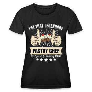 Chef pâtissier légendaire - T-shirt sport Femme - noir - Devant - AI Model Female 172 light (172cm)