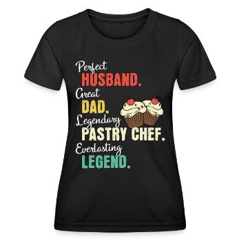 Pastry Chef Dad - Women's Functional T-Shirt - black - Front - AI Model Female 172 light (172cm)