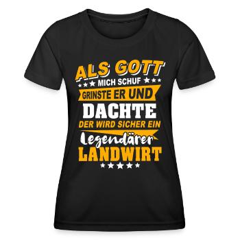 Landwirt Sprüche - Frauen Funktions-T-Shirt - Schwarz - Vorne - AI Model Female 172 light (172cm)