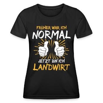 Landwirt Spruch - Frauen Funktions-T-Shirt - Schwarz - Vorne - AI Model Female 172 light (172cm)