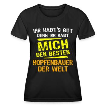culture du houblonCadeau fermier de houblon - T-shirt sport Femme - noir - Devant - AI Model Female 172 light (172cm)