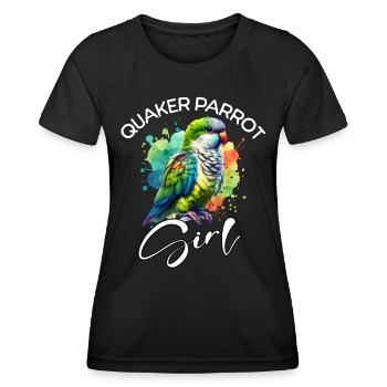 Quaker Perroquet Fille Moine Perruche - T-shirt sport Femme - noir - Devant - AI Model Female 172 light (172cm)