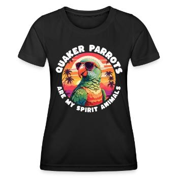 Drôles de dictons de perruche moine - T-shirt sport Femme - noir - Devant - AI Model Female 172 light (172cm)