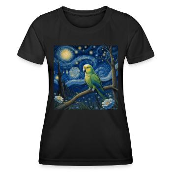 Perruche moine Nuit étoilée - T-shirt sport Femme - noir - Devant - AI Model Female 172 light (172cm)