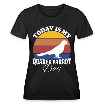 Perruche moine Perroquet Quaker - T-shirt sport Femme - noir - Devant - AI Model Female 172 light (172cm)