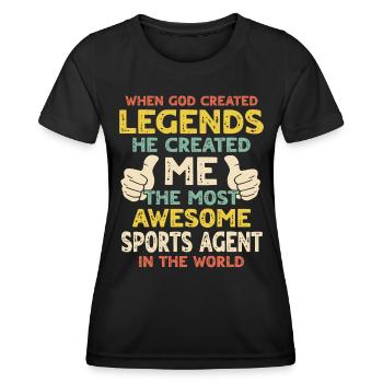 Sports agent - Women's Functional T-Shirt - black - Front - AI Model Female 172 light (172cm)