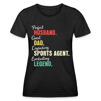 Papa agent sportif - T-shirt sport Femme - noir - Devant - AI Model Female 172 light (172cm)