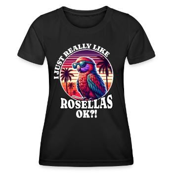 I Love Rosella Saying - Women's Functional T-Shirt - black - Front - AI Model Female 172 light (172cm)