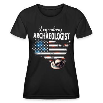 Archéologue - T-shirt sport Femme - noir - Devant - AI Model Female 172 light (172cm)
