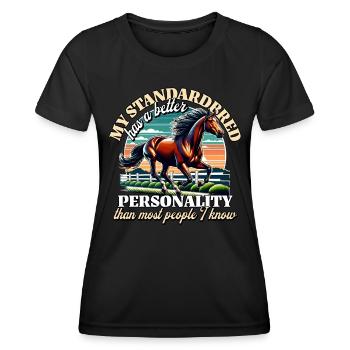 Traber Sprüche Standardbred - Frauen Funktions-T-Shirt - Schwarz - Vorne - AI Model Female 172 light (172cm)