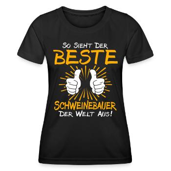 sSchweinebauer Geschenkidee - Frauen Funktions-T-Shirt - Schwarz - Vorne - AI Model Female 172 light (172cm)