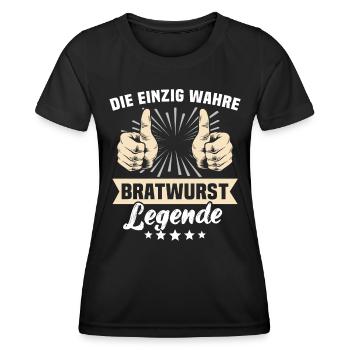 Bratwurst Sprüche - Frauen Funktions-T-Shirt - Schwarz - Vorne - AI Model Female 172 light (172cm)