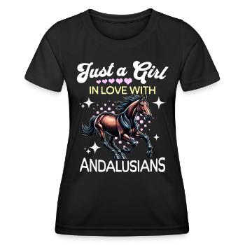 Andalusier Mädchen Andalusian - Frauen Funktions-T-Shirt - Schwarz - Vorne - AI Model Female 172 light (172cm)