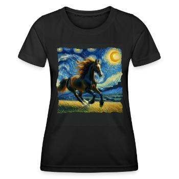 Andalusier Starry Night - Frauen Funktions-T-Shirt - Schwarz - Vorne - AI Model Female 172 light (172cm)
