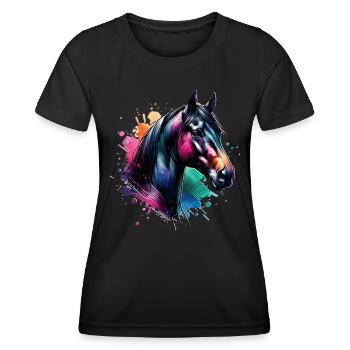 Andalusier Motiv Pferd - Frauen Funktions-T-Shirt - Schwarz - Vorne - AI Model Female 172 light (172cm)