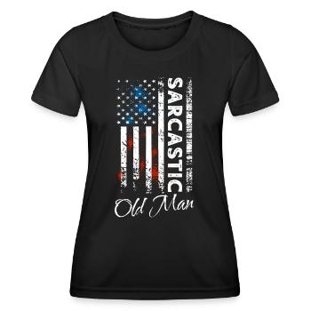Sarkastischer Alter Mann - Frauen Funktions-T-Shirt - Schwarz - Vorne - AI Model Female 172 light (172cm)