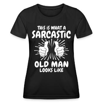 Sarkastischer Alter Mann - Frauen Funktions-T-Shirt - Schwarz - Vorne - AI Model Female 172 light (172cm)