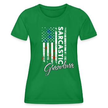 Sarkastischer Oma - Frauen Funktions-T-Shirt - Kelly Green - Vorne - AI Model Female 172 dark (172cm)