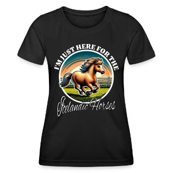 Lustige Isländer Pferd Sprüche - Frauen Funktions-T-Shirt - Schwarz - Vorne - AI Model Female 172 light (172cm)