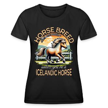 Cheval Islandais Islandais - T-shirt sport Femme - noir - Devant - AI Model Female 172 light (172cm)