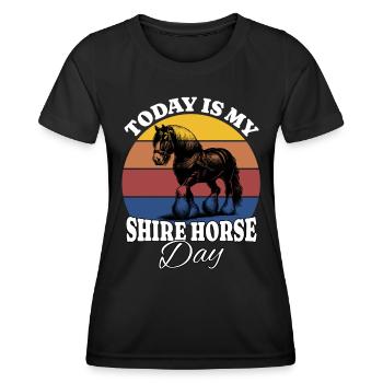 Shire Horse Shire Horse - Frauen Funktions-T-Shirt - Schwarz - Vorne - AI Model Female 172 light (172cm)