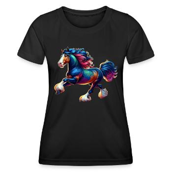 Shire Horse Pferd - Women's Functional T-Shirt - black - Front - AI Model Female 172 light (172cm)
