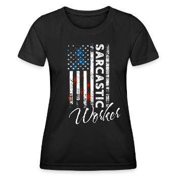 Sarkastischer Arbeiter - Frauen Funktions-T-Shirt - Schwarz - Vorne - AI Model Female 172 light (172cm)