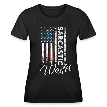 Sarcastic Waiter - Women's Functional T-Shirt - black - Front - AI Model Female 172 light (172cm)