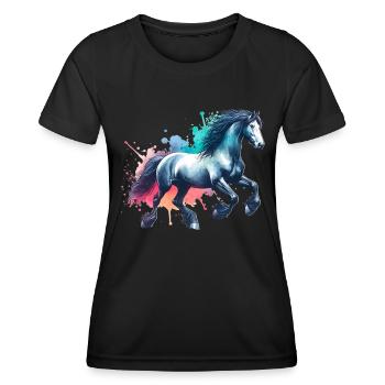Friesian Horse Friesenpferd Pferd - Women's Functional T-Shirt - black - Front - AI Model Female 172 light (172cm)