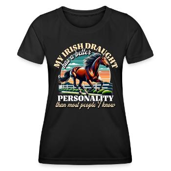 Irish Draft Horse Sayings Irish Draught - Women's Functional T-Shirt - black - Front - AI Model Female 172 light (172cm)
