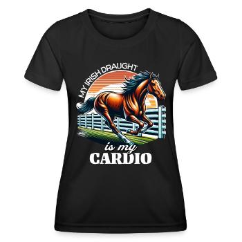 Cheval de trait irlandais Cheval - T-shirt sport Femme - noir - Devant - AI Model Female 172 light (172cm)