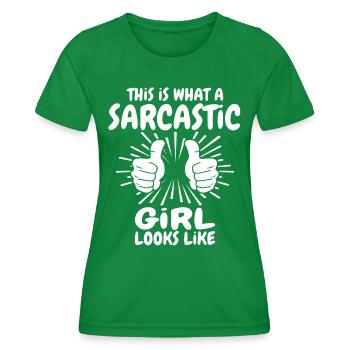 Sarkastisches Mädchen - Frauen Funktions-T-Shirt - Kelly Green - Vorne - AI Model Female 172 dark (172cm)