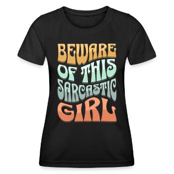 Sarkastisches Mädchen Sarkasmus - Frauen Funktions-T-Shirt - Schwarz - Vorne - AI Model Female 172 light (172cm)