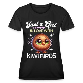 Kiwi Vogel Mädchen Kiwi Bird - Frauen Funktions-T-Shirt - Schwarz - Vorne - AI Model Female 172 light (172cm)