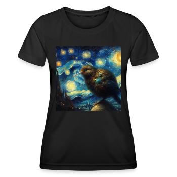 Kiwi Bird Starry Night - Women's Functional T-Shirt - black - Front - AI Model Female 172 light (172cm)