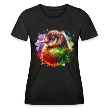 Kiwi Vogel - Frauen Funktions-T-Shirt - Schwarz - Vorne - AI Model Female 172 light (172cm)
